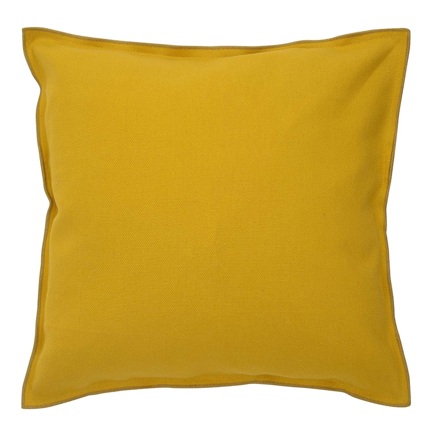 Чехол на подушку Tkano из фактурного хлопка горчичного цвета - фото 1