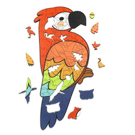 Пазл WOODLANDTOYS деревянный попугай w147-105t