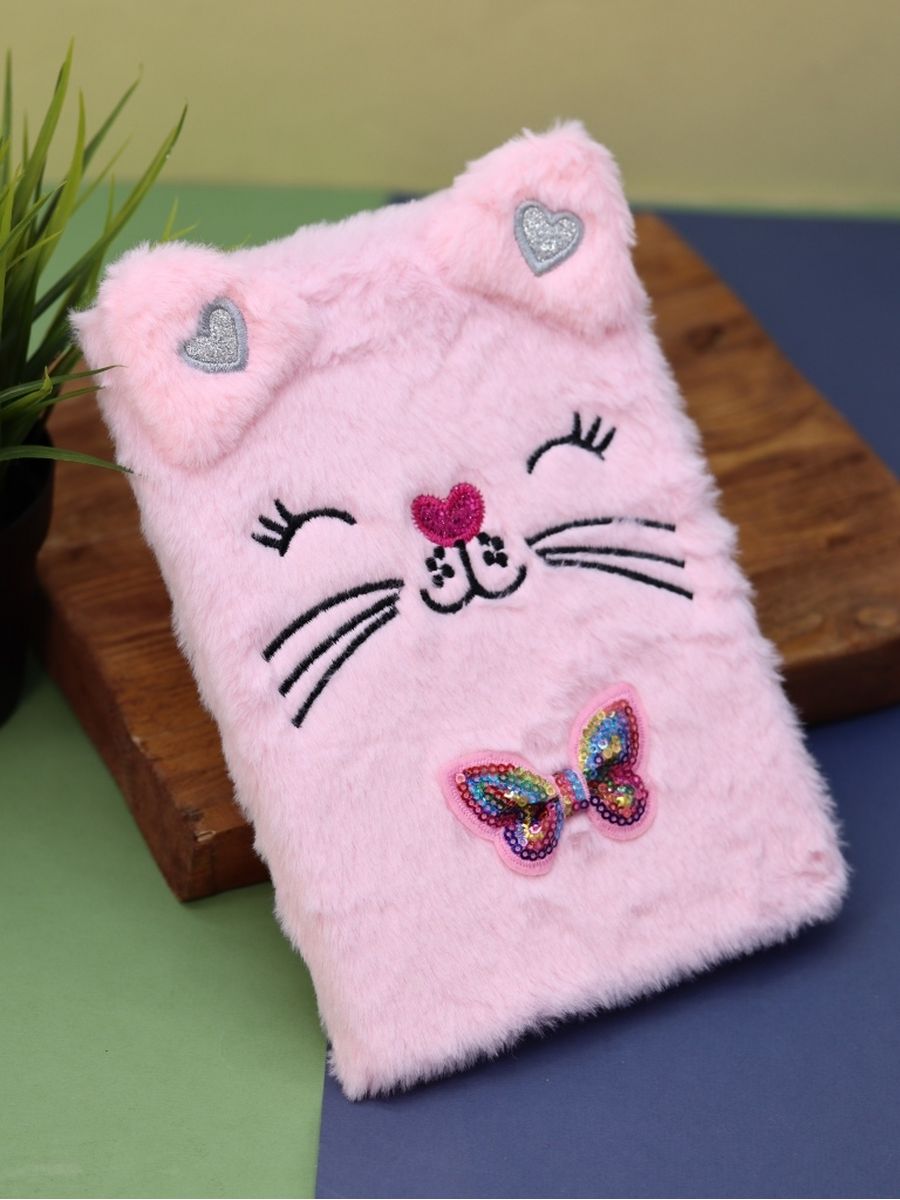 Блокнот плюшевый iLikeGift Funny cat pink - фото 7