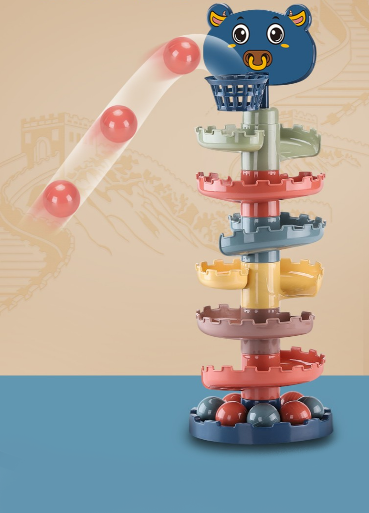 Развивающая игрушка GRACE HOUSE горка с шариками с кольцебросом - фото 3