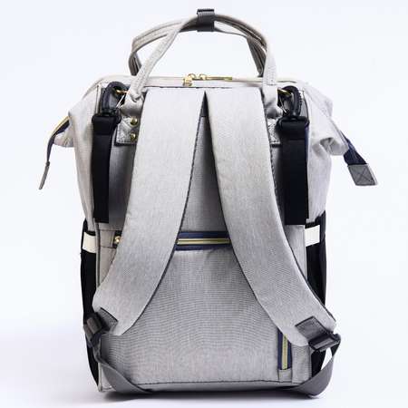 Сумка-рюкзак Sima-Land для хранения вещей малыша цвет серый/черный