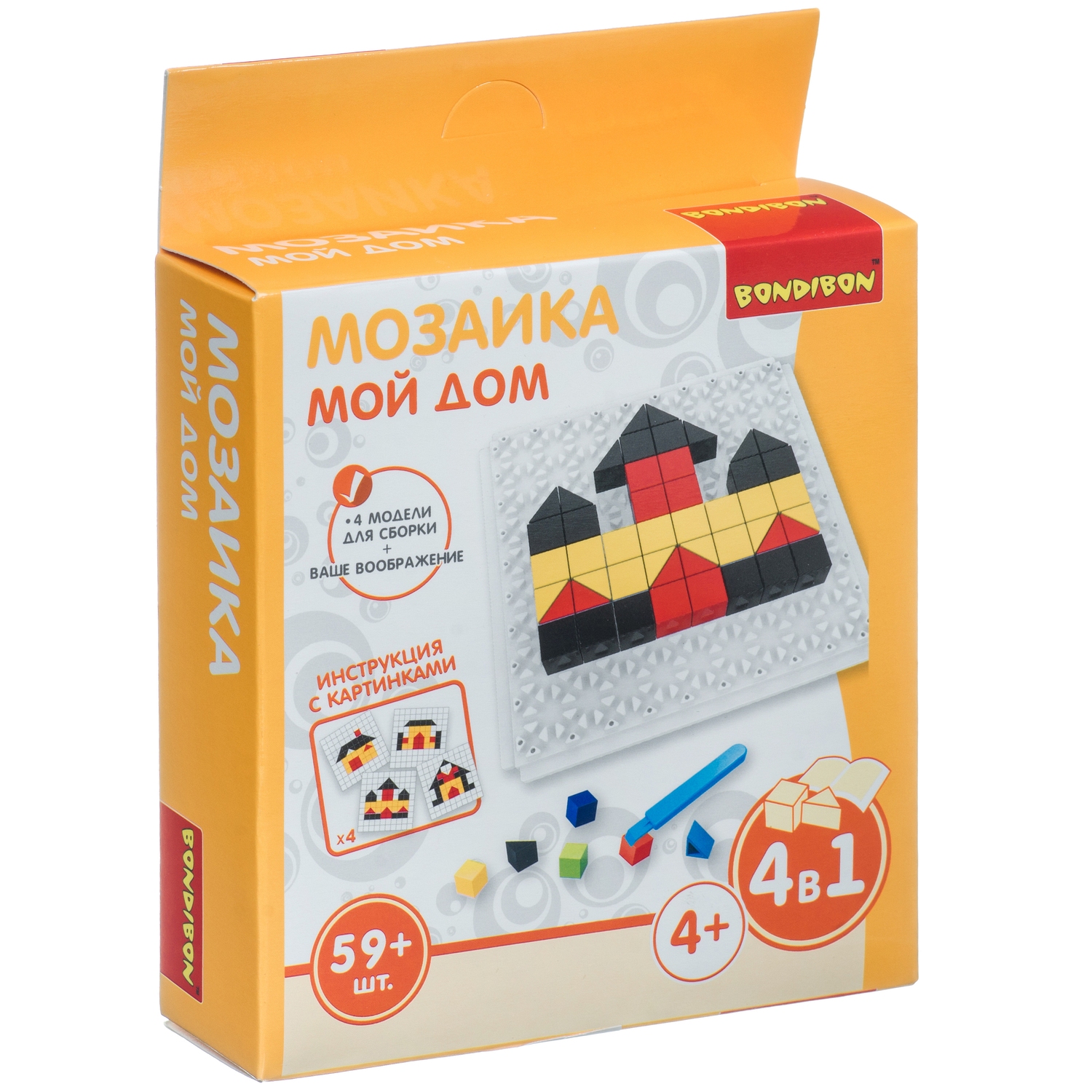 Мозаика BONDIBON Мой дом 59 деталей купить по цене 349 ₽ в  интернет-магазине Детский мир