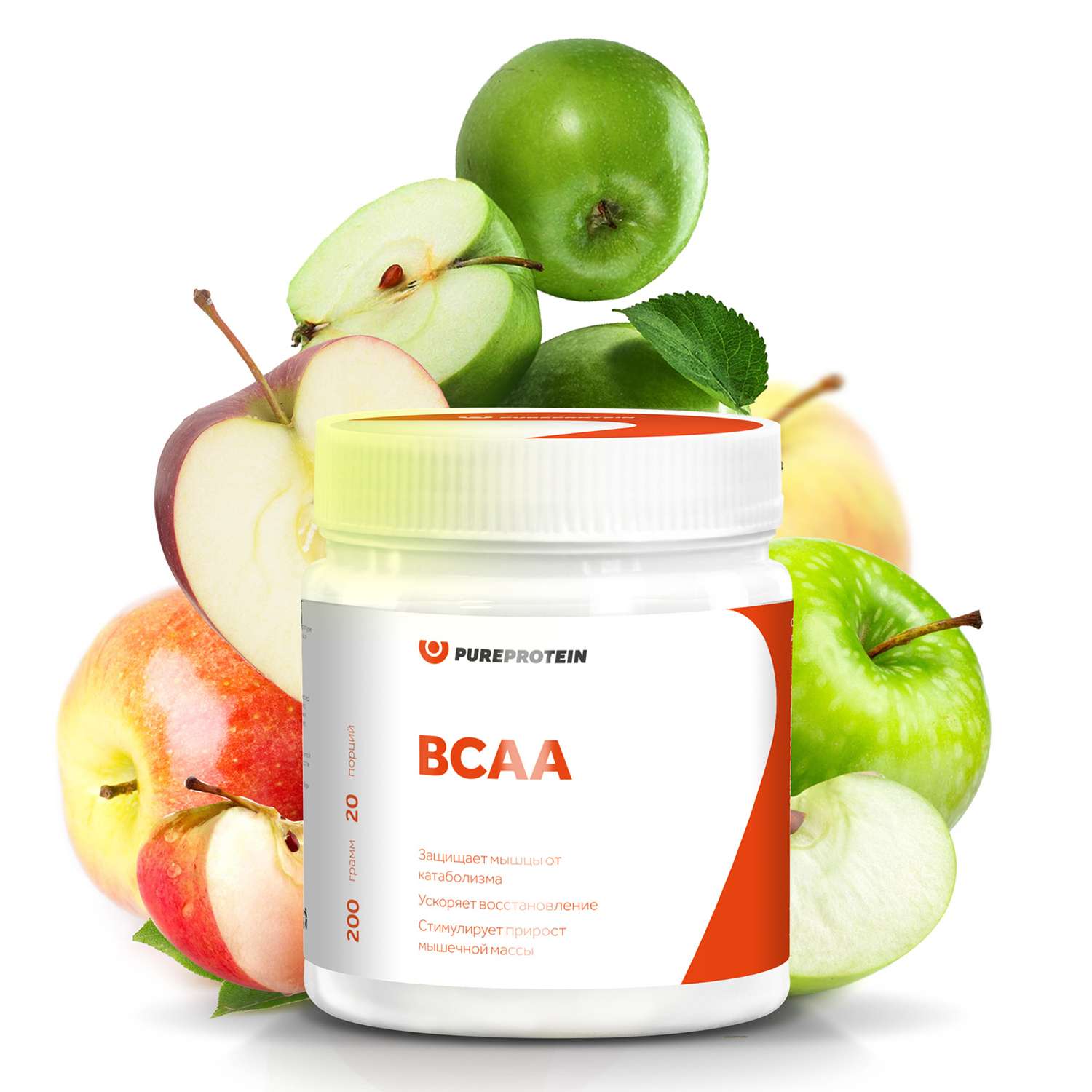 Специализированный пищевой продукт pureprotein bcaa 2 PUREPROTEIN 1 зеленое яблоко 200г - фото 2