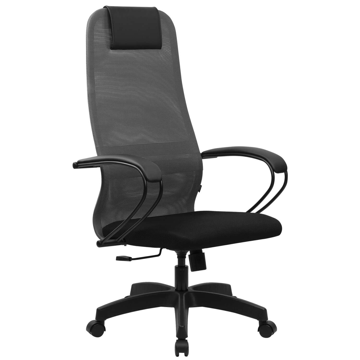 Кресло компьютерное Brabix игровое офисное на колесиках тканевое черное серое - фото 1
