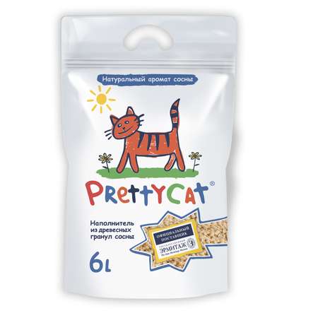 Наполнитель для кошек PrettyCat Wood Granules древесный 2кг