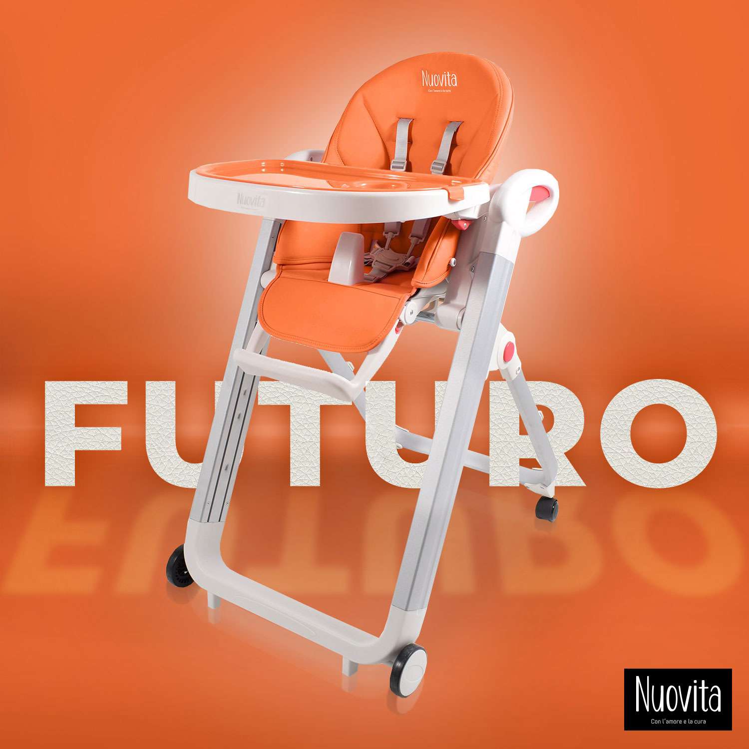 Стульчик для кормления Nuovita Futuro Bianco Arancione - фото 2