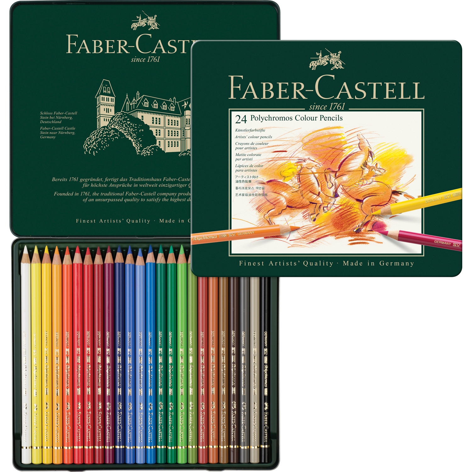 Карандаши цветные Faber Castell художественные Polychromos 24 цвета - фото 2