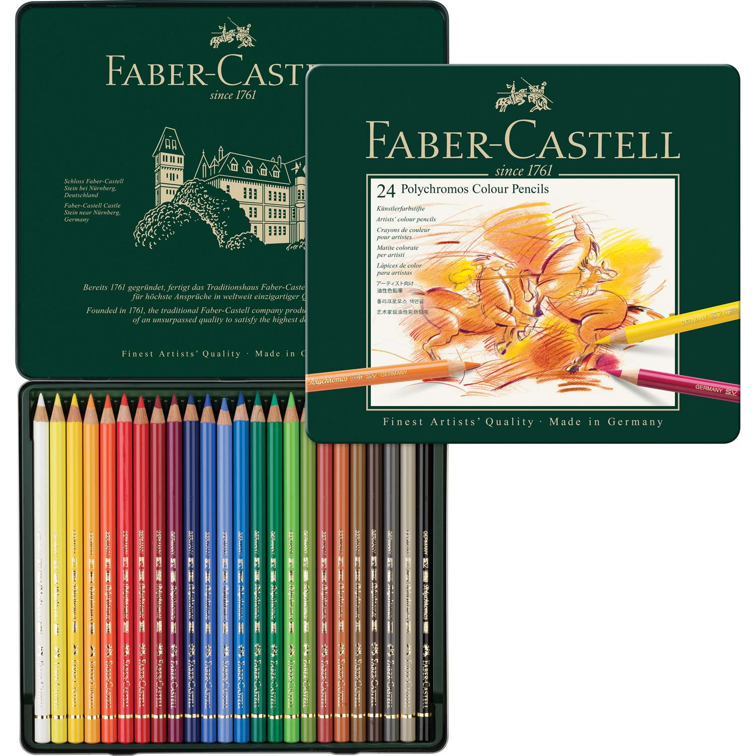 Карандаши цветные FABER CASTELL художественные Polychromos 24 цвета - фото 2