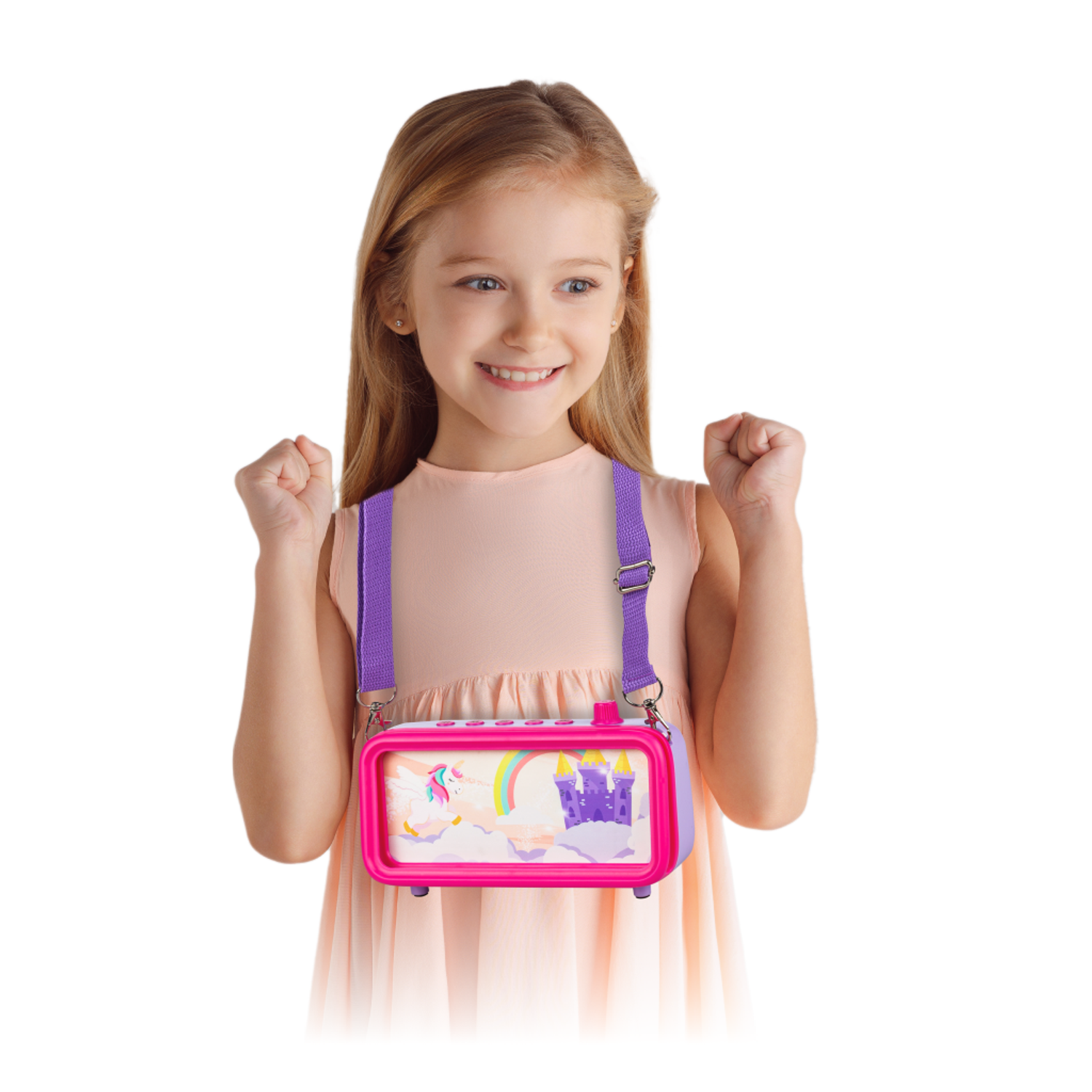 Караоке-пенал для детей Solmax с микрофоном и колонкой Bluetooth розовый - фото 10