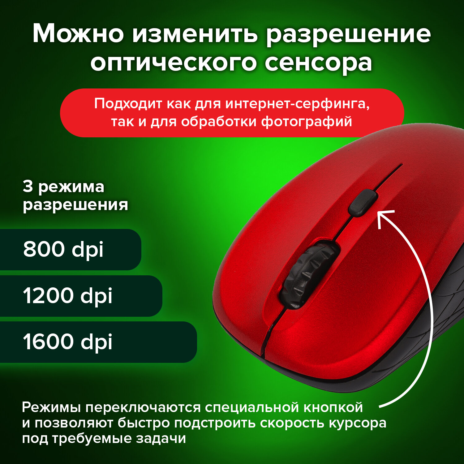 Мышь беспроводная Sonnen V111 Usb 800/1200/1600 dpi - фото 5