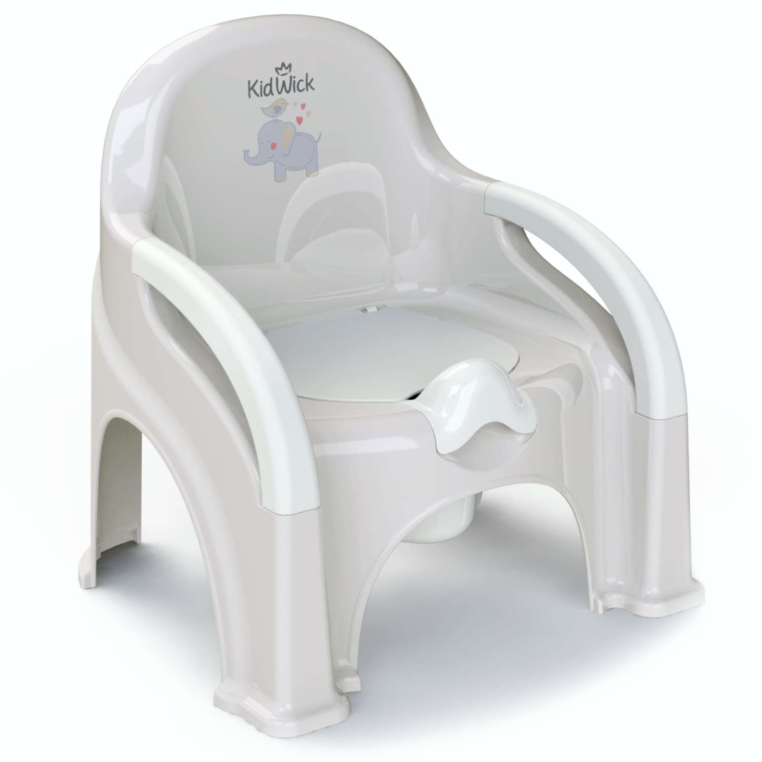 Горшок-стул туалетный KidWick Премьер серый с белой крышкой - фото 1
