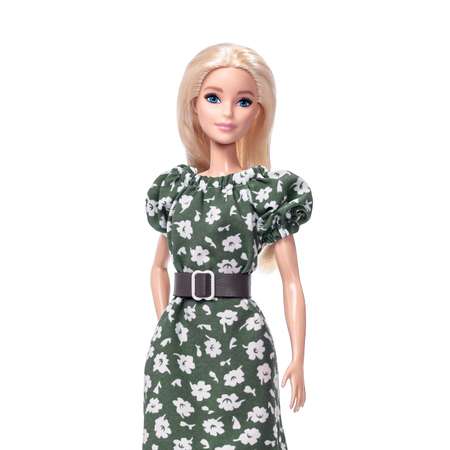 Платье с поясом одежда для кукол Barbie VIANA зеленый и белый