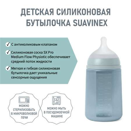 Бутылочка Suavinex Силиконовая 240 мл с соской