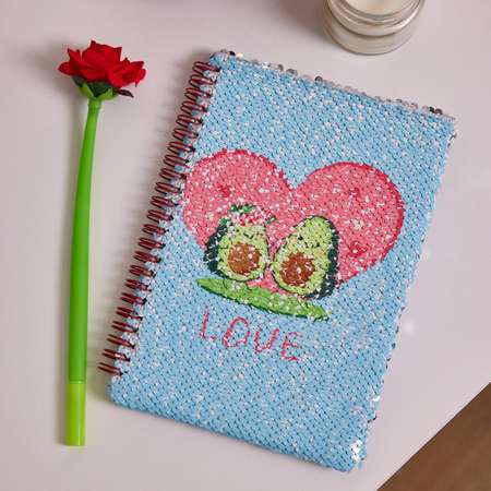 Блокнот с пайетками ё 80 листов Love RE813N1