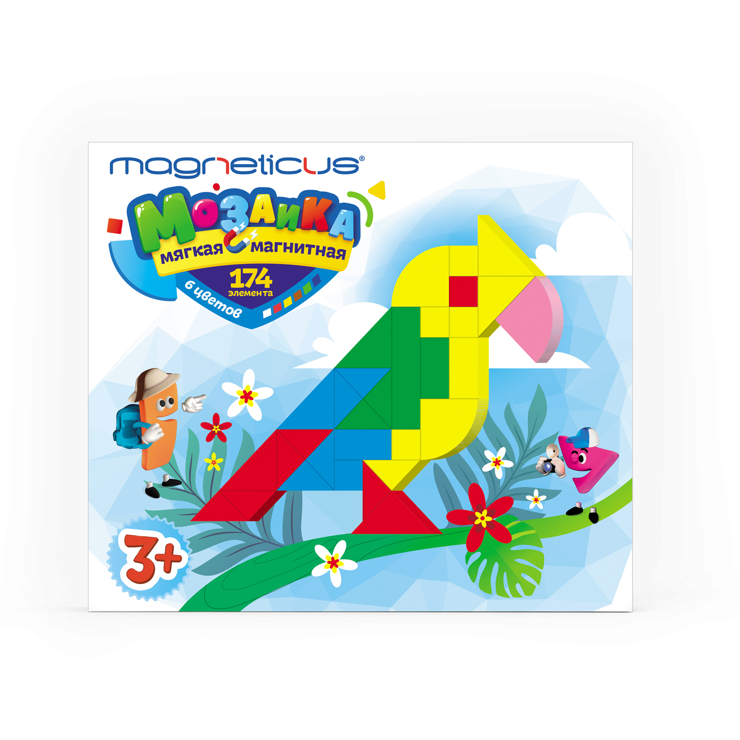 Мозаика MAGNETICUS 174 элемента 6 цветов 30 этюдов