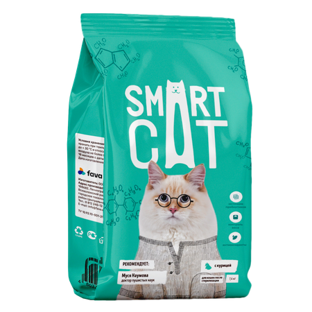 Корм для кошек Smart Cat 1.4кг стерилизованных с курицей