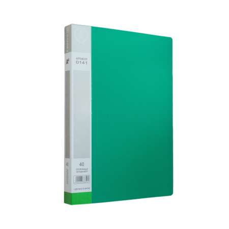 Папка с 40 файлами А4 Консул пластик 0.65 мм цвет зеленый