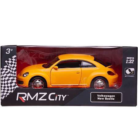 Машина металлическая Uni-Fortune Volkswagen New Beetle 2012 желтый матовый цвет двери открываются