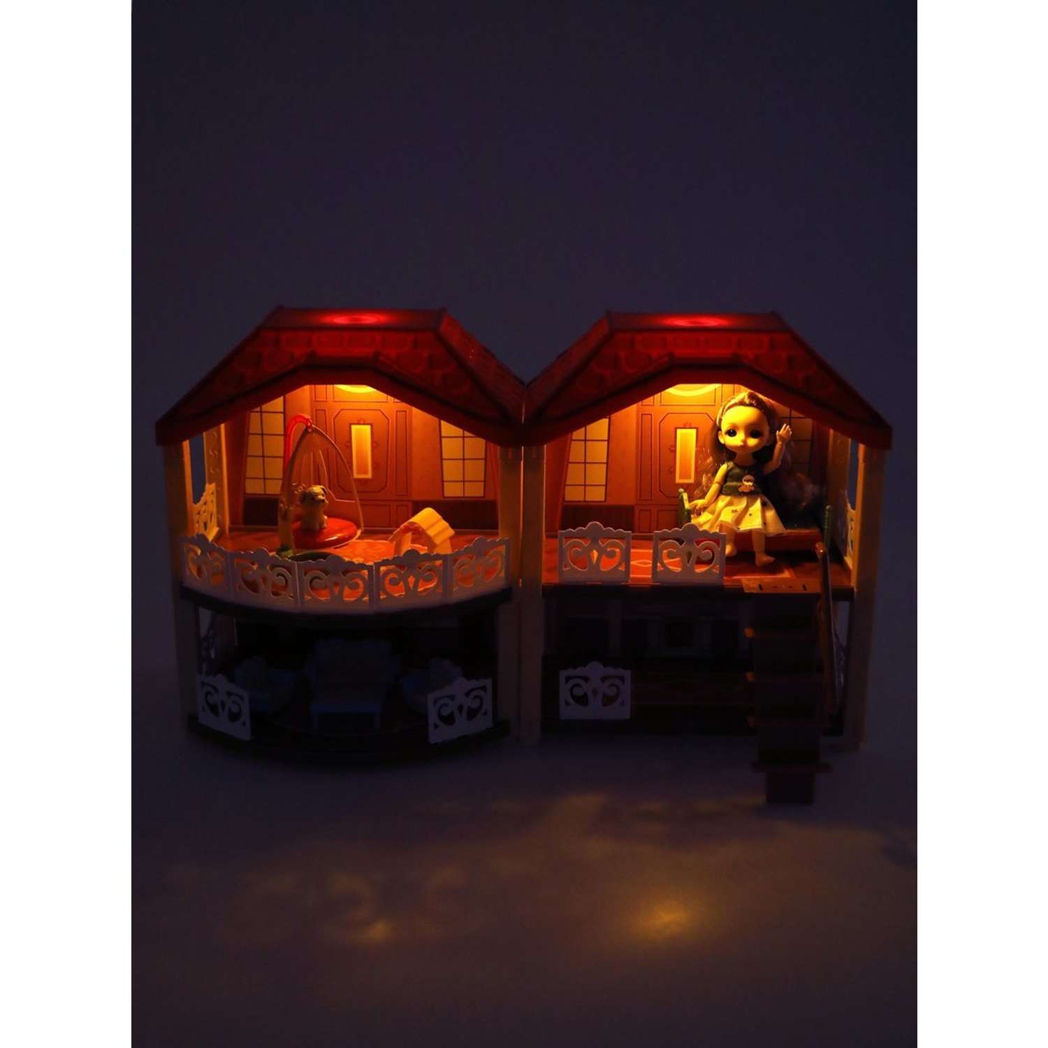 Кукольный домик Наша Игрушка игровой набор со световыми эффектами в комплекте 168 деталей 651431 - фото 3