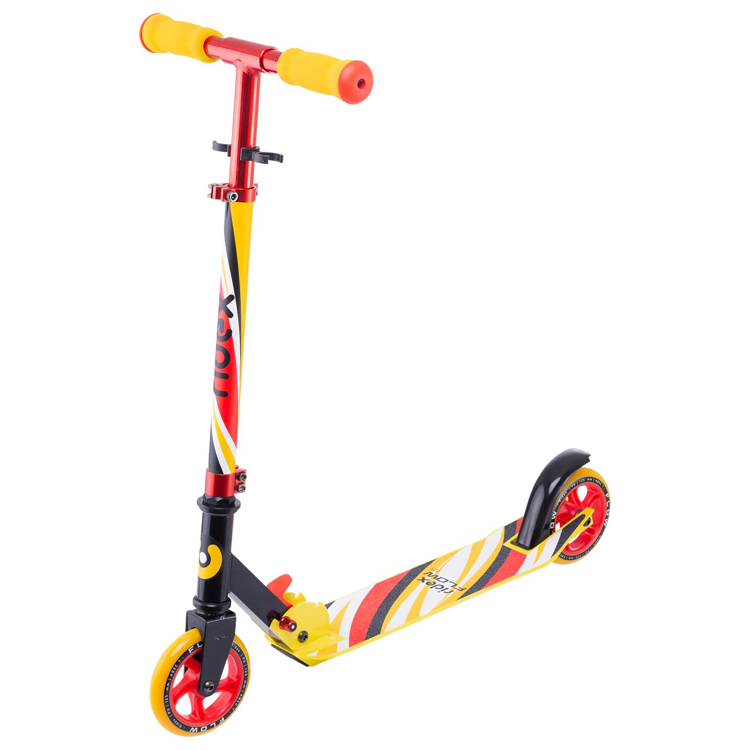 Самокат RIDEX двухколесный Scooter 2 wheels Flow 125 red/yellow - фото 1