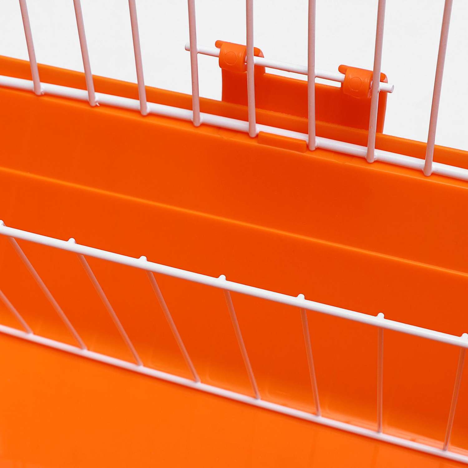 Клетка Пижон для кроликов с сенником 60х36х32 см оранжевая - фото 7