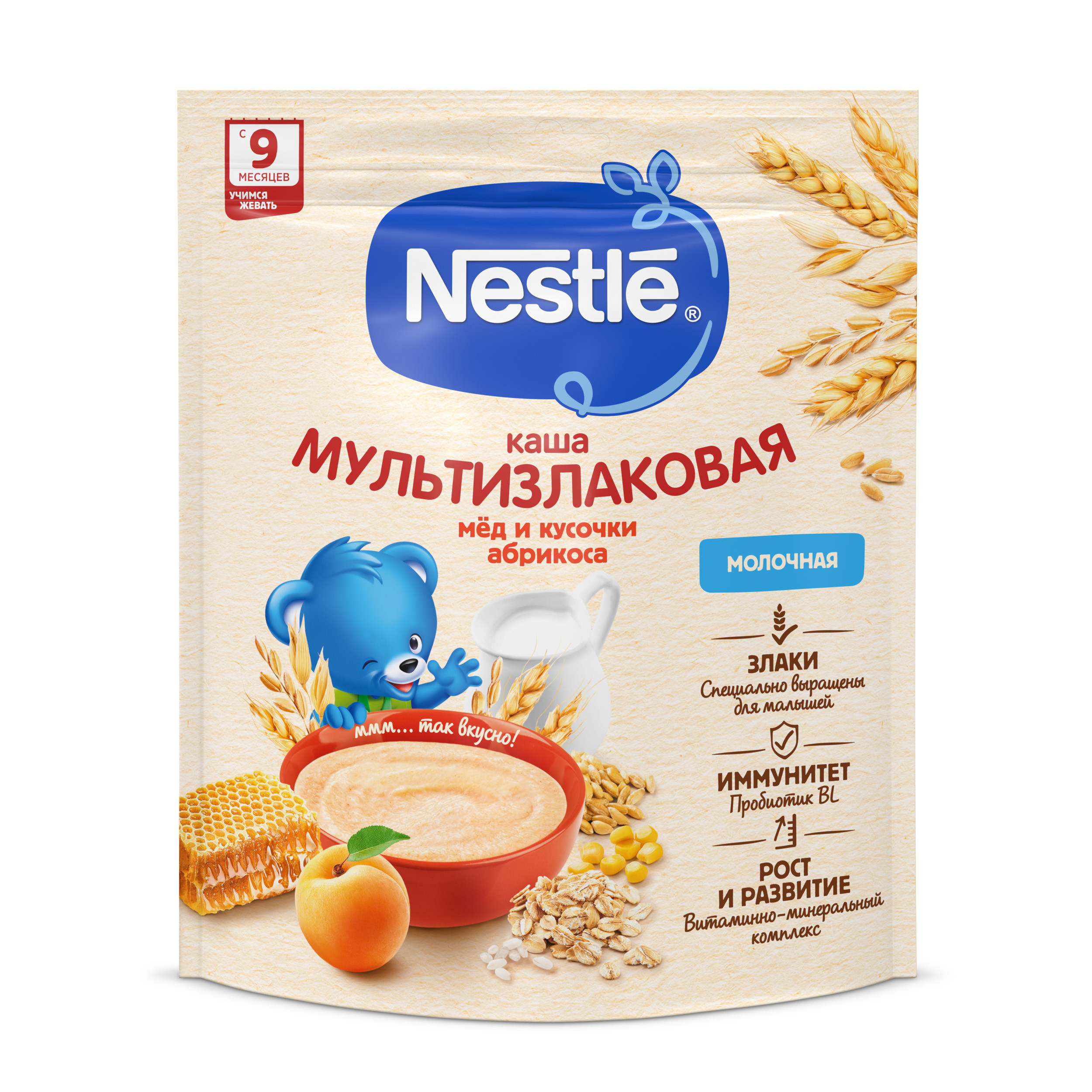 Каша молочная Nestle мультизлаковая мед-абрикос 200г с 9месяцев купить по  цене 157 ₽ в интернет-магазине Детский мир