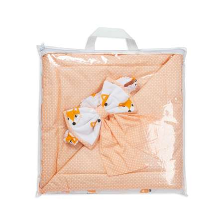 Конверт-одеяло Чудо-чадо для новорожденного на выписку Времена года лисички/рыжий