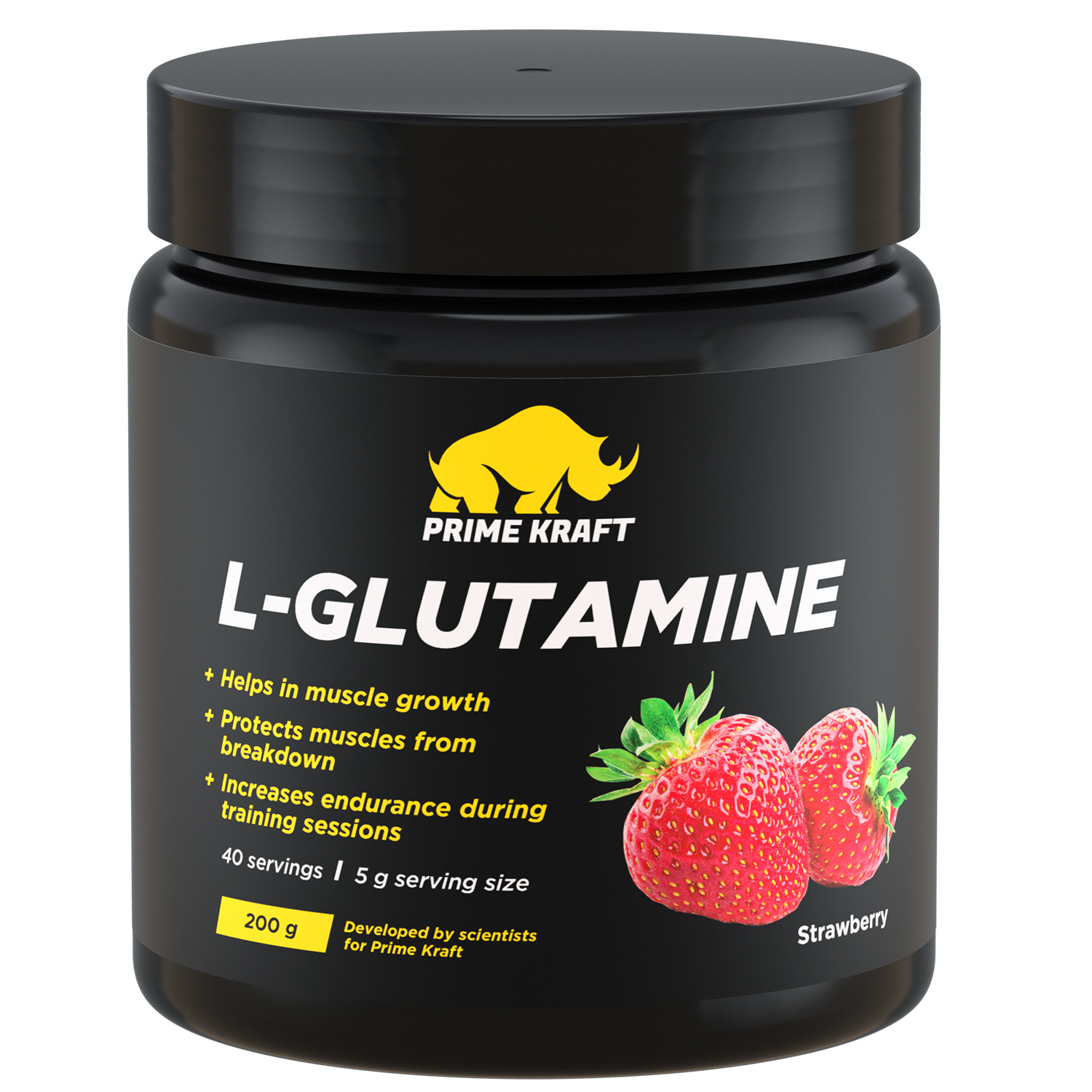 Коктейль Prime Kraft L-Glutamine клубника 200г - фото 1