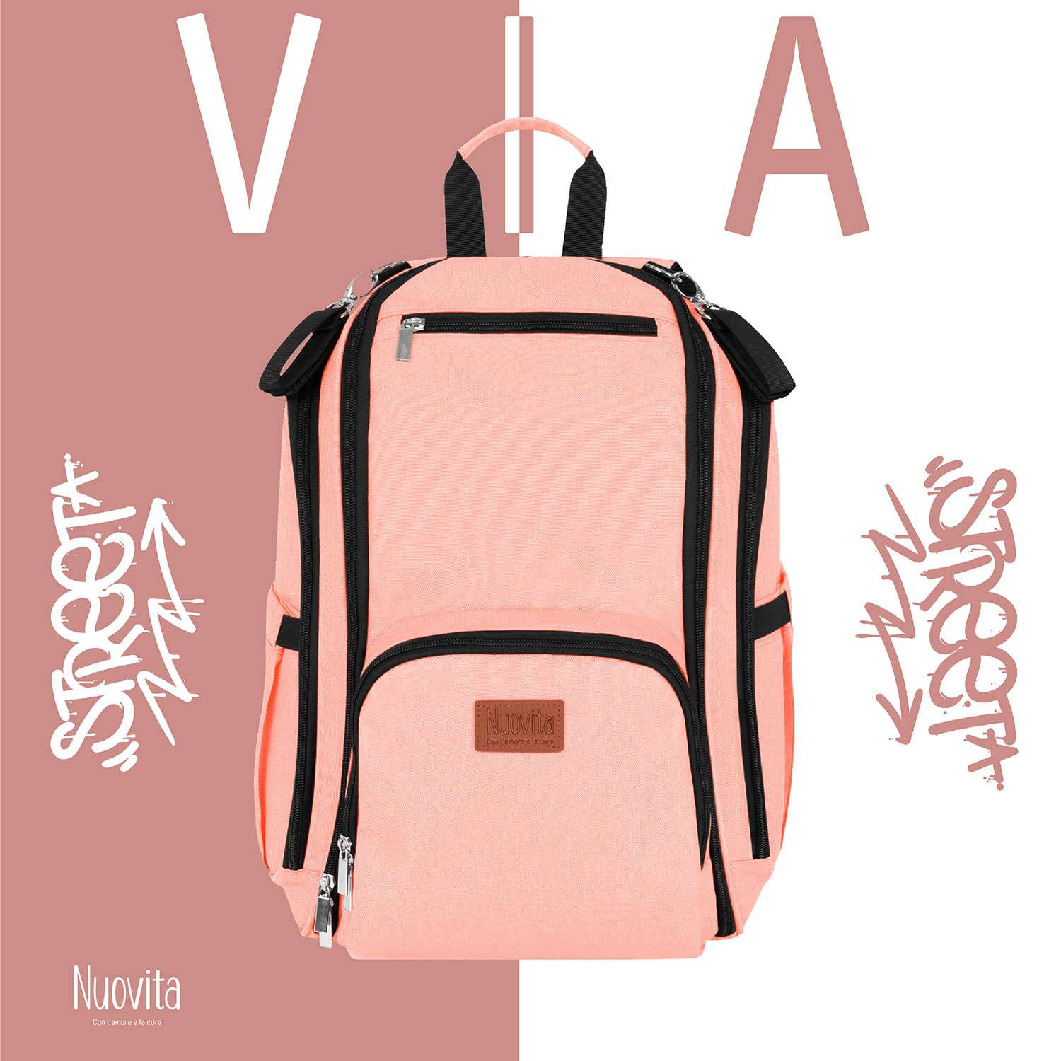 Рюкзак для мамы Nuovita CAPCAP via Розовый - фото 2