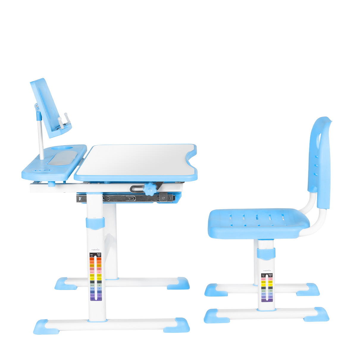 Комплект парта + стул Anatomica Avgusta белый/голубой - фото 3
