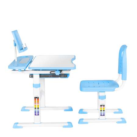 Комплект парта + стул Anatomica Avgusta белый/голубой