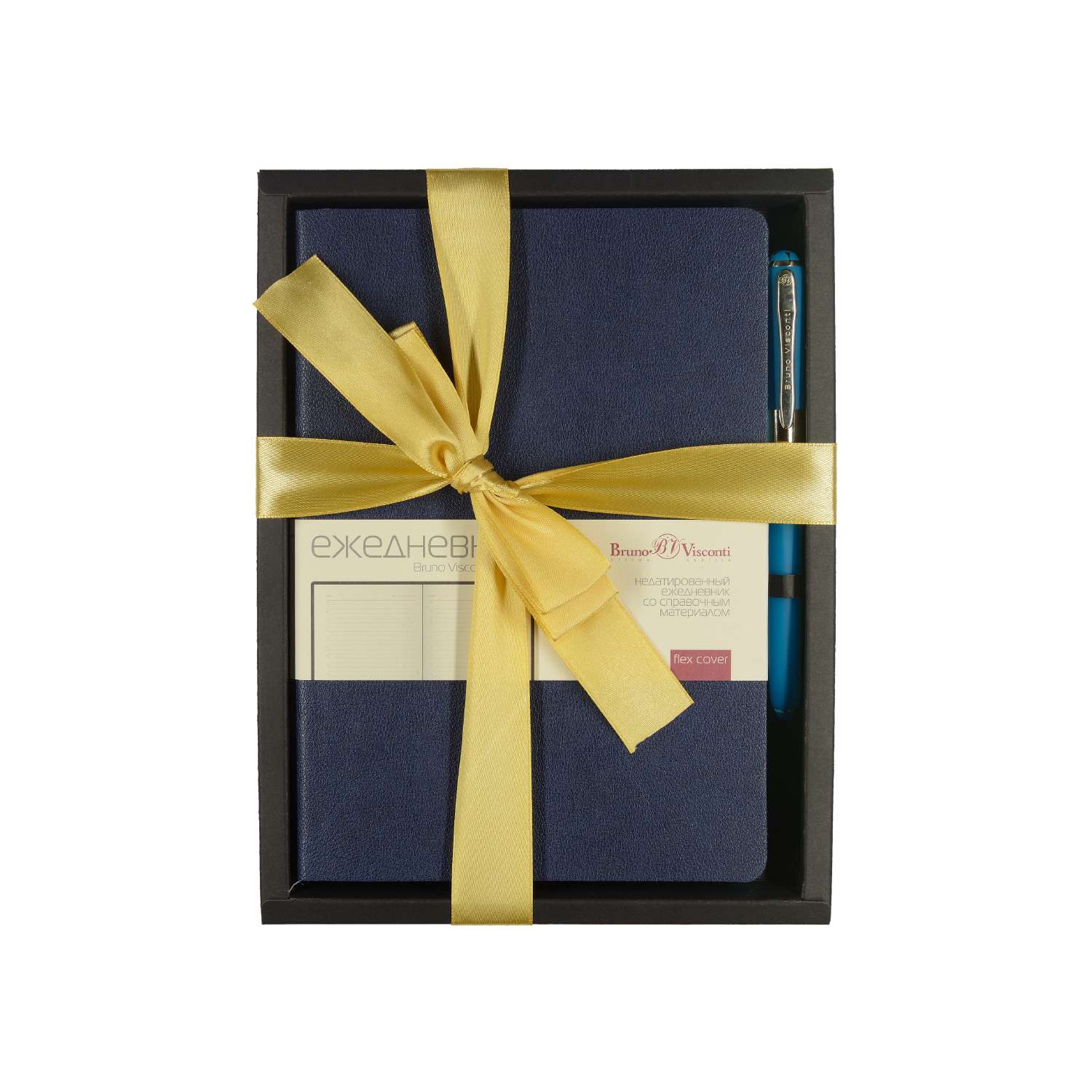 Набор подарочный Bruno Visconti Boston темно-синий А5 145х210 мм ежедневник и ручка - фото 1