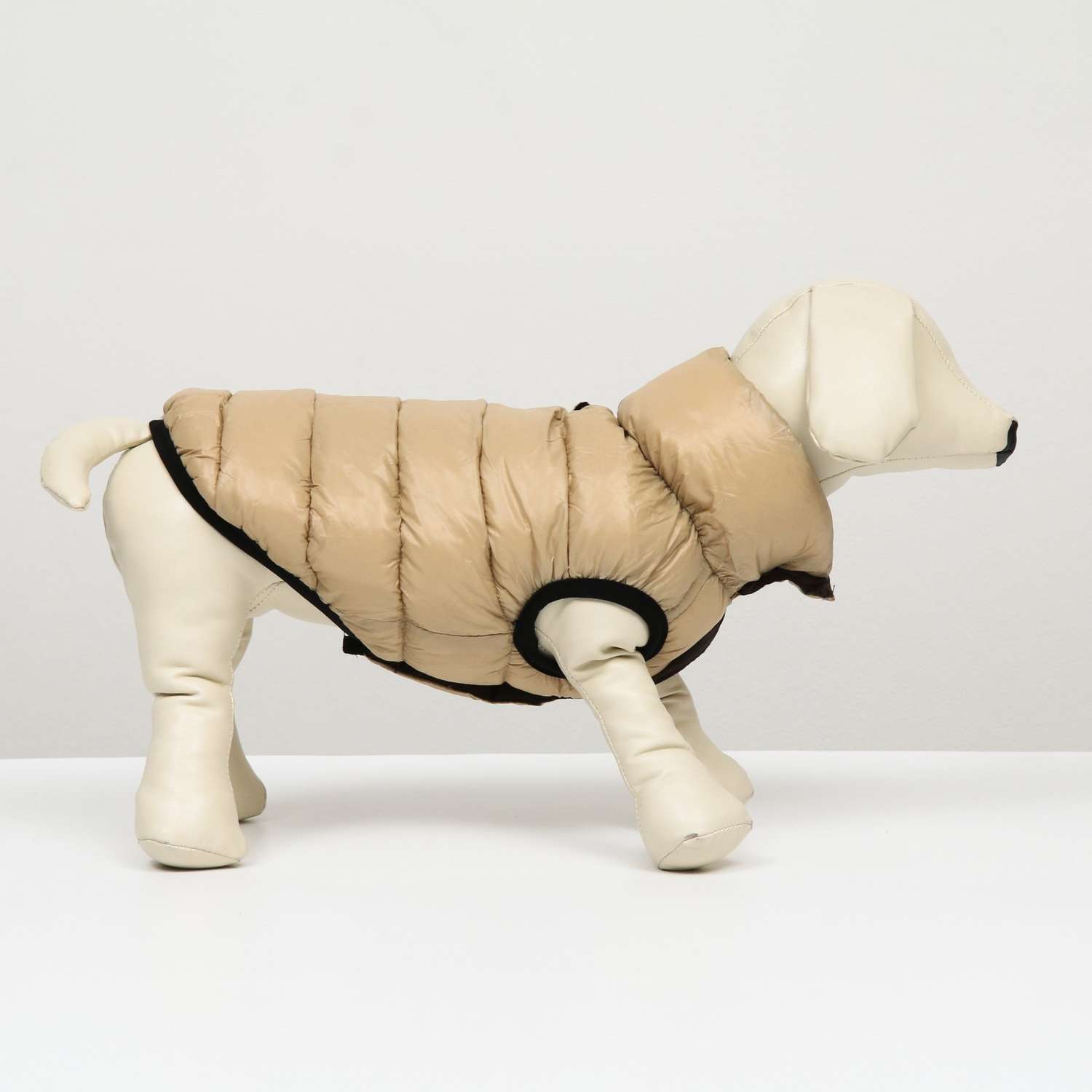 Куртка для собак Sima-Land двухсторонняя M бежевая/коричневая - фото 2