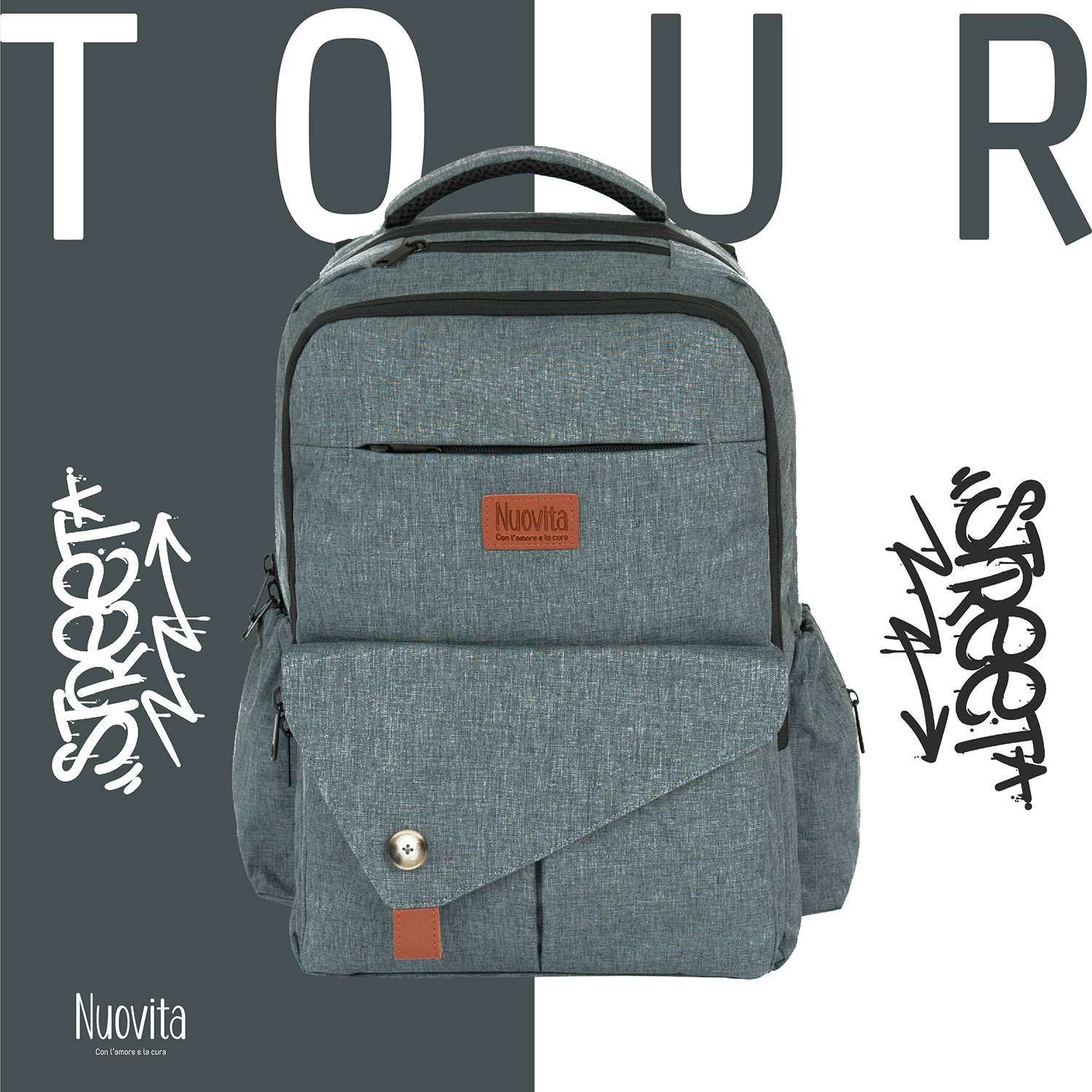 Рюкзак для мамы Nuovita CAPCAP tour Серый - фото 2