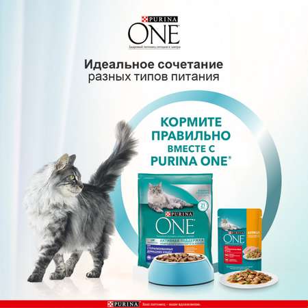 Корм для кошек Purina One стерилизованных курица-цельные злаки 750г