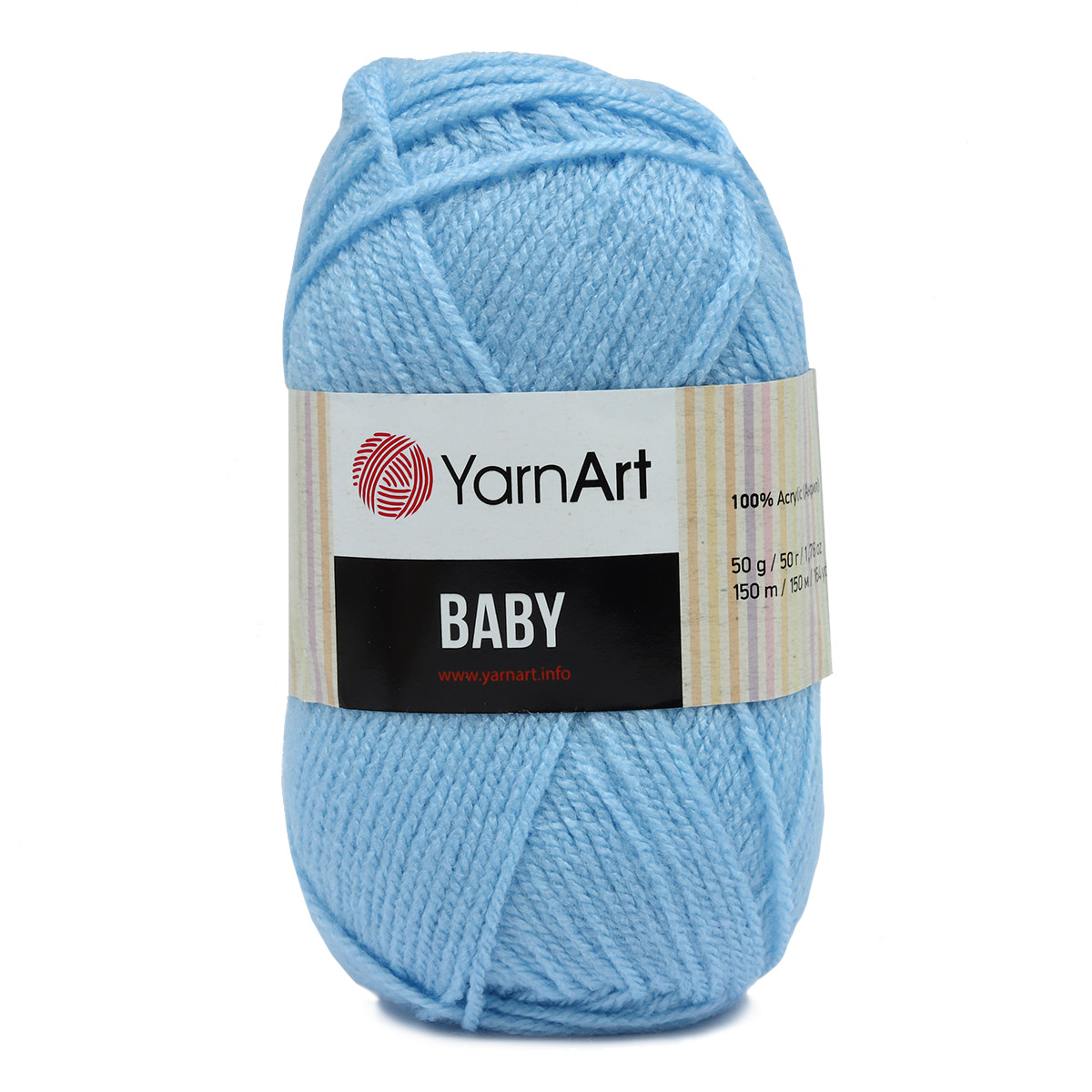 Пряжа для вязания YarnArt Baby 50 гр 150 м акрил мягкая детская 5 мотков 215 св.голубой - фото 7