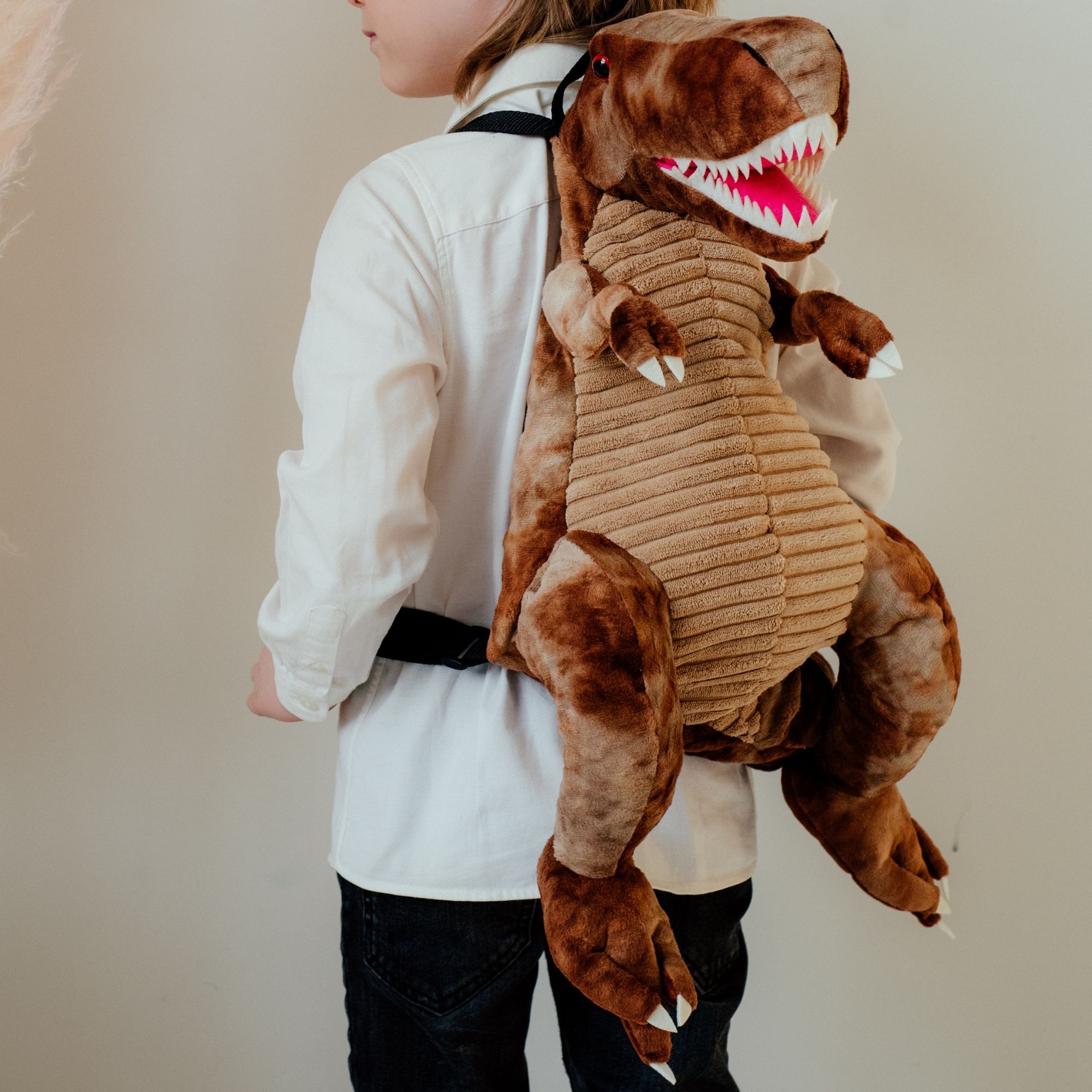 Игрушка- рюкзак ПЛЮШЛЕНД динозавр Тираннозавр коричневый - фото 2