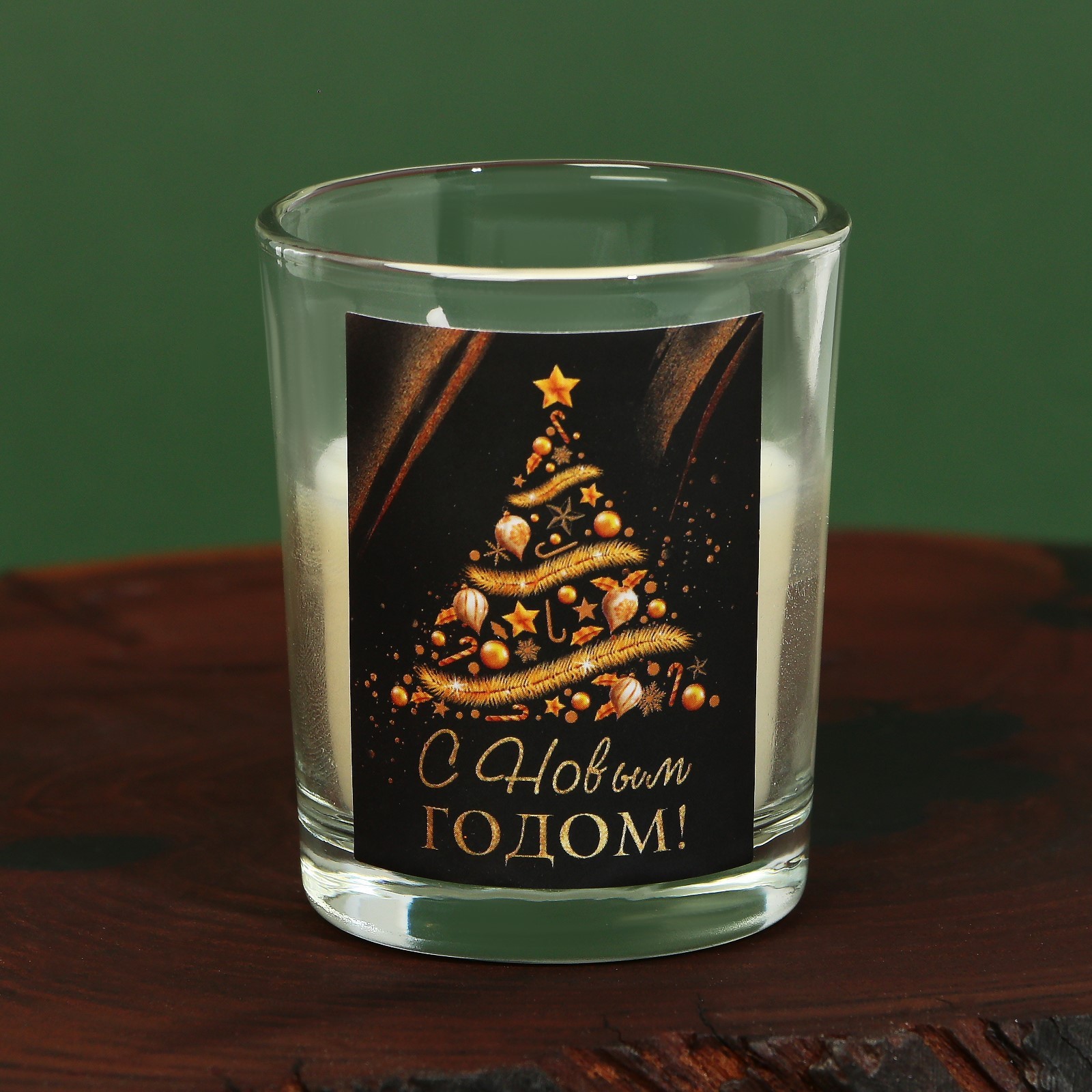 Новогодние свечи Зимнее волшебство в стакане (набор 2 шт.) «Исполнения желаний» аромат ваниль - фото 4