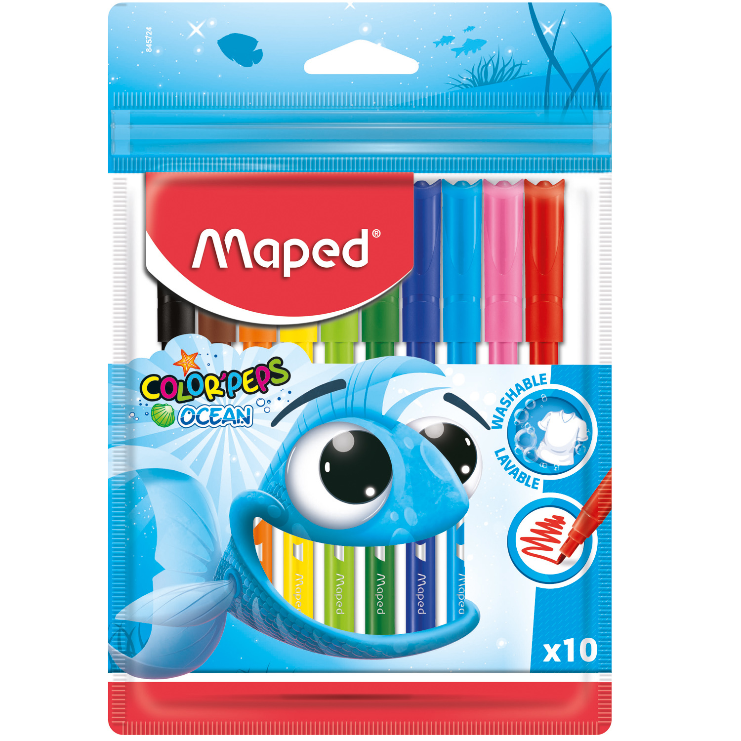 Фломастеры MAPED с заблок.пишущим узлом 10 шт - фото 1