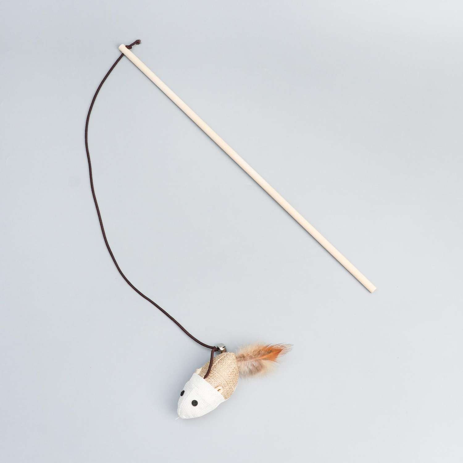 Дразнилка-удочка Пижон игрушка «Мышь» из эко-материалов для кошек - фото 1