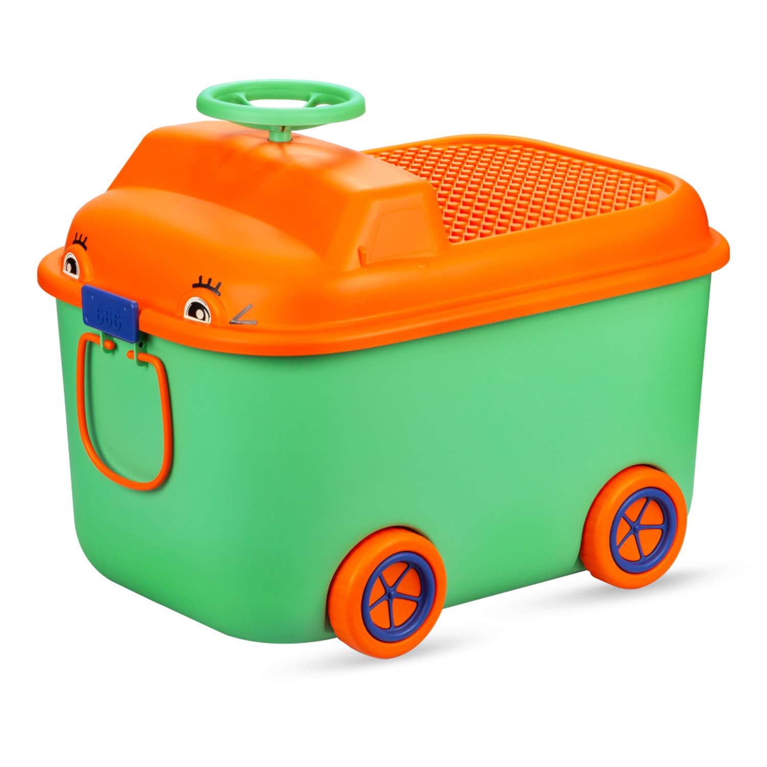 Ящик для хранения игрушек Solmax контейнер на колесиках 54х41.5х38 см зеленый - фото 11