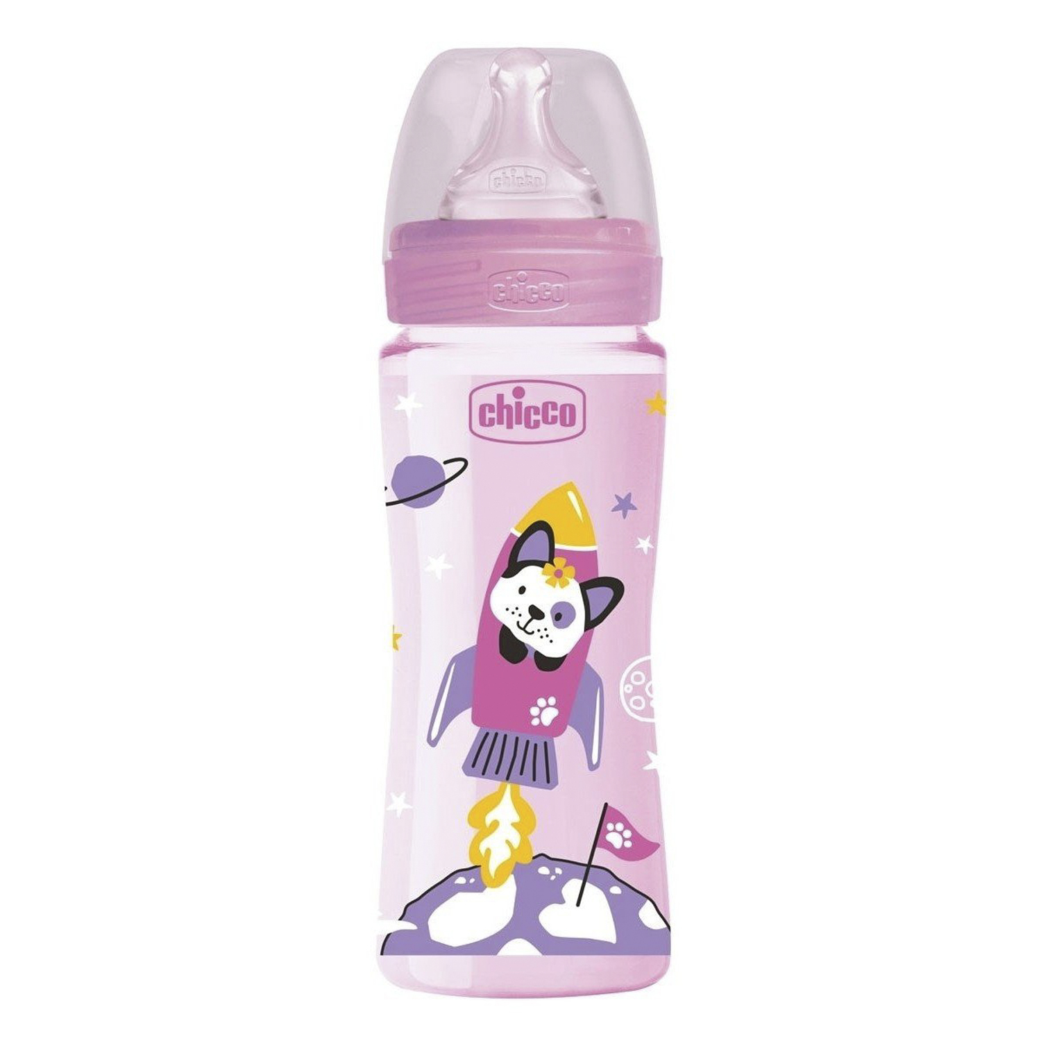 Бутылочка для кормления Chicco Well-Being Girl PP с соской 330мл с 4месяцев 340728586 - фото 1