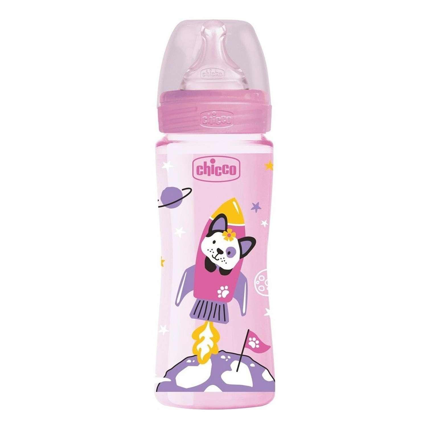 Бутылочка для кормления Chicco Well-Being Girl PP с соской 330мл с 4месяцев 340728586 - фото 1