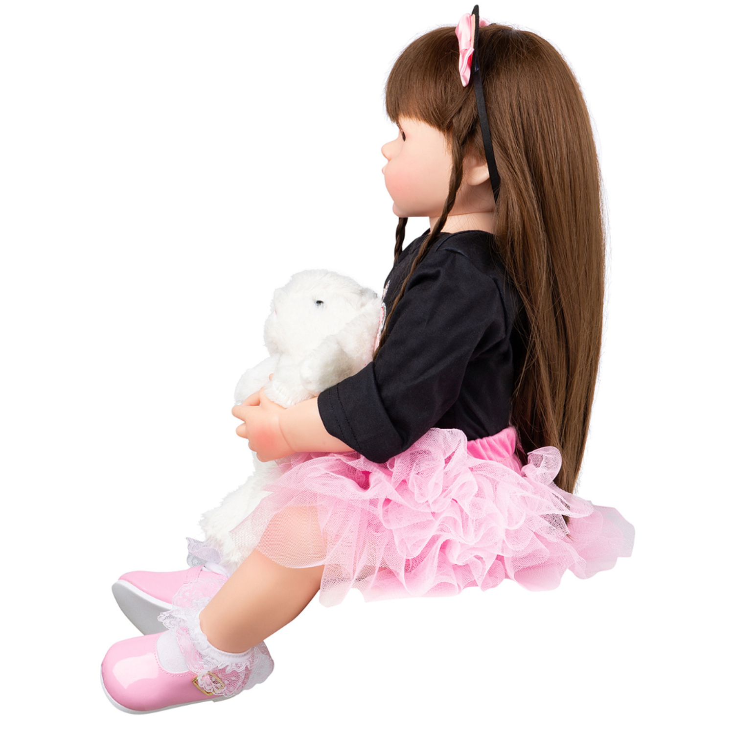 Кукла Реборн Брюнетка NRAVIZA Детям Виниловая 55 см с одеждой и аксессуарами NR0094 - фото 11