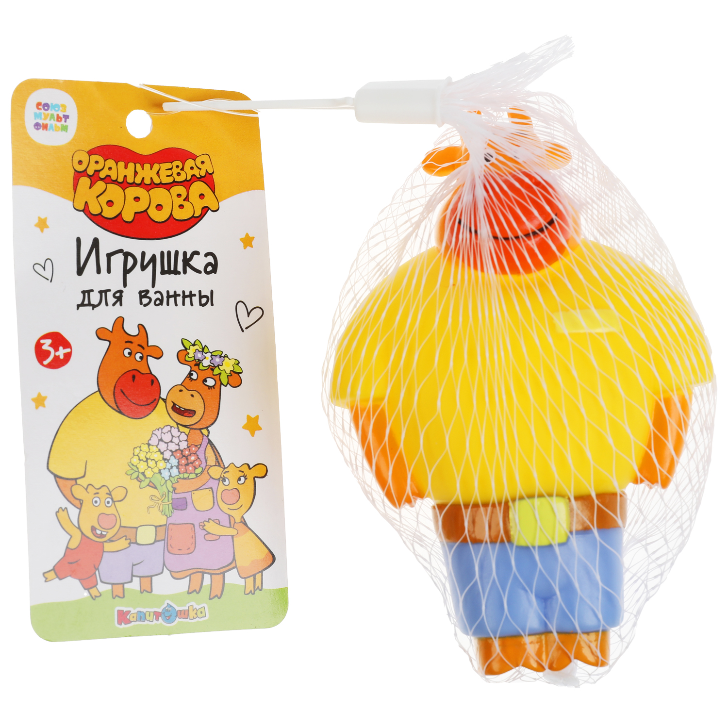 Игрушка для ванны Играем вместе Оранжевая корова Па 315996 - фото 2