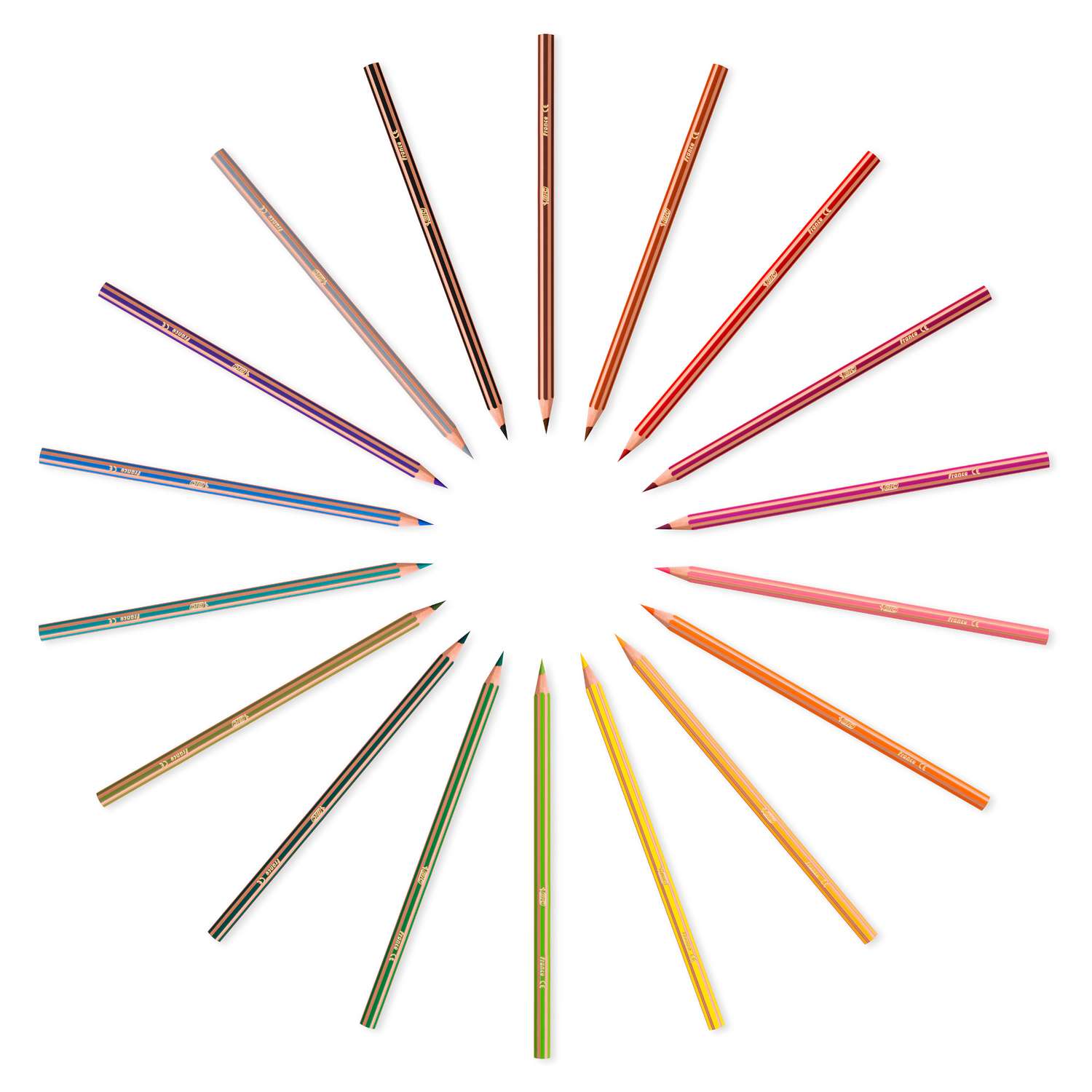 Карандаши цветные BIC Страйпс 18цветов 950524 - фото 3