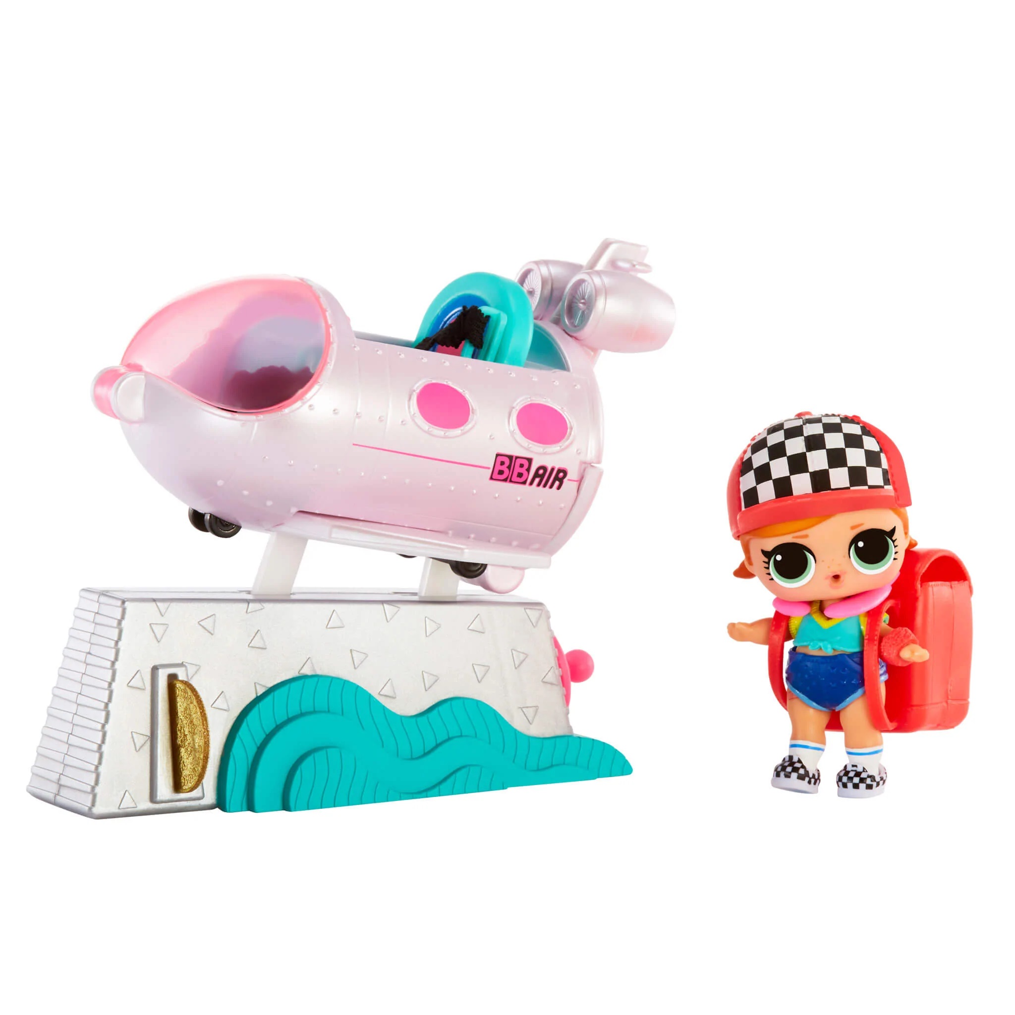 Кукла L.O.L. Surprise! Furniture Playset Ride On Plane and Sk8er Grrrl  580218EUC