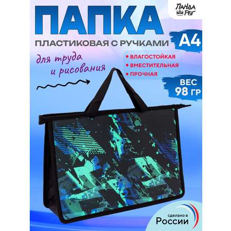 Папка для труда с ручками ПАНДАРОГ Авангард А4 335x23x10 см пластик на молнии