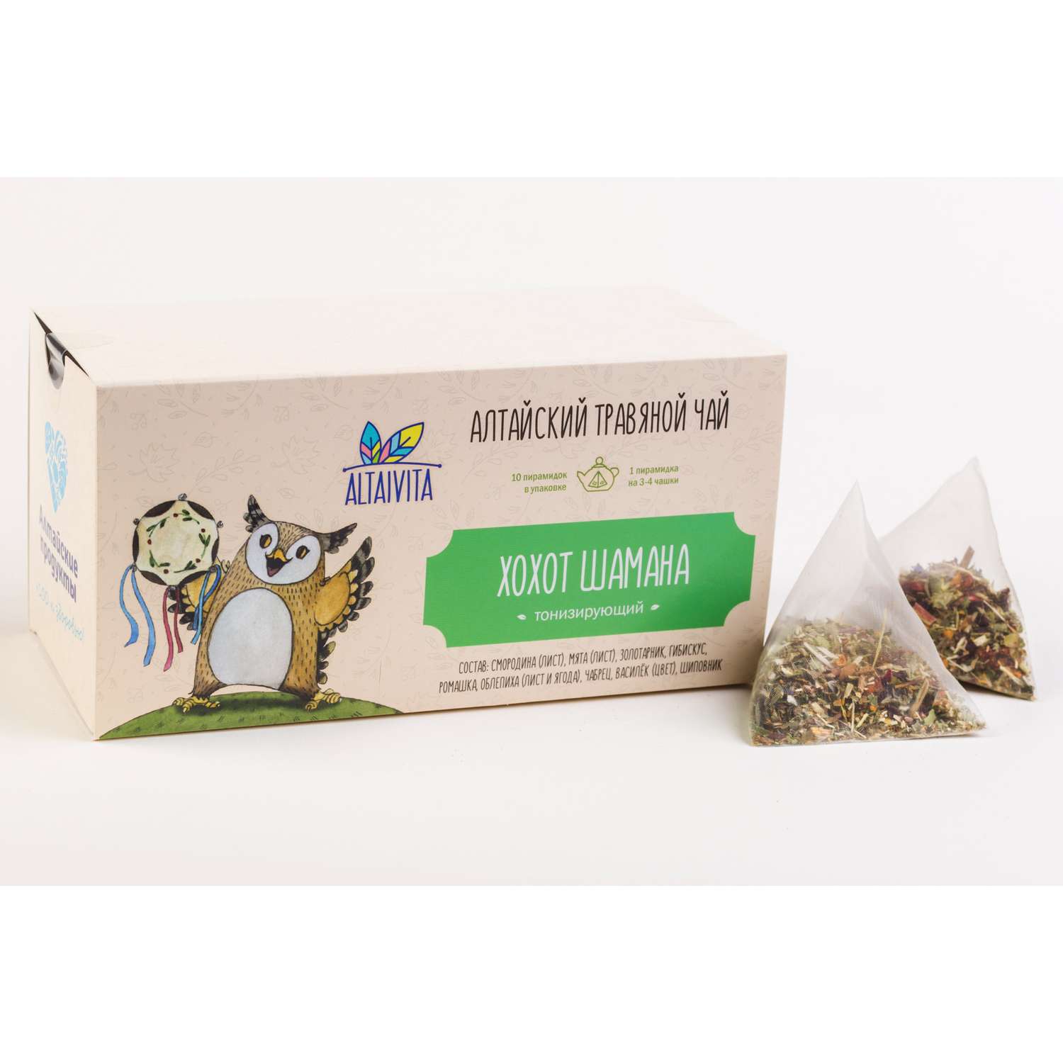 Алтайский травяной чай Altaivita Хохот Шамана 40 г в пирамидках по 4 гр - фото 2