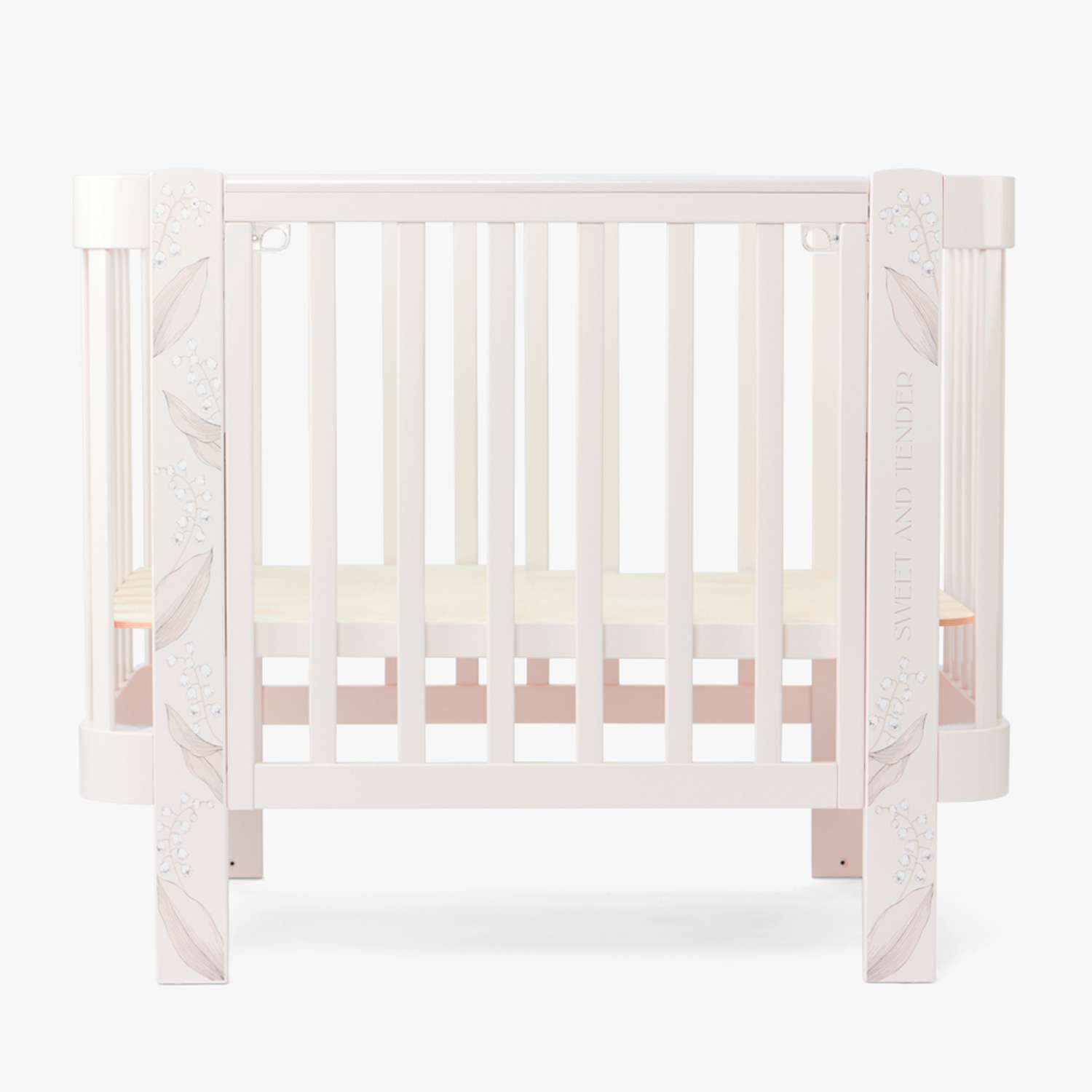 Детская кроватка Happy Baby Mommy Love прямоугольная, продольный маятник (розовый) - фото 1